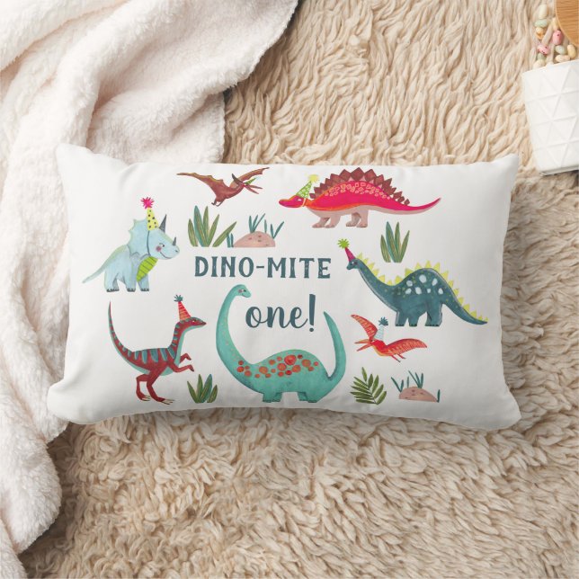 Dinosaur dino-mite ett lumbarkudde (Filt)