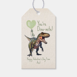 Dinosaur Dino-mite Grönt Classroom Valentine Presentetikett