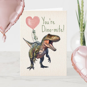 Dinosaur Dino-mite Klassrumsvalentin Kort