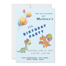 Dinosaur dino party barns födelsedag blue lustigt