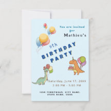 Dinosaur dino party barns födelsedag blue lustigt