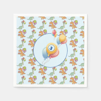 Dinosaur dino party barns födelsedag blue lustigt pappersservett