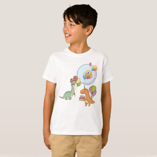 Dinosaur dino party barns födelsedag blue lustigt t shirt