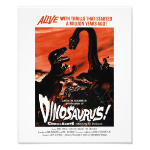 Dinosaur Dino, Retro bio för Saurus vintage Fototryck