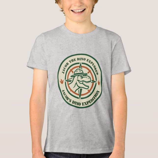 Dinosaur Dino Utforskare T Shirt (Framsida)