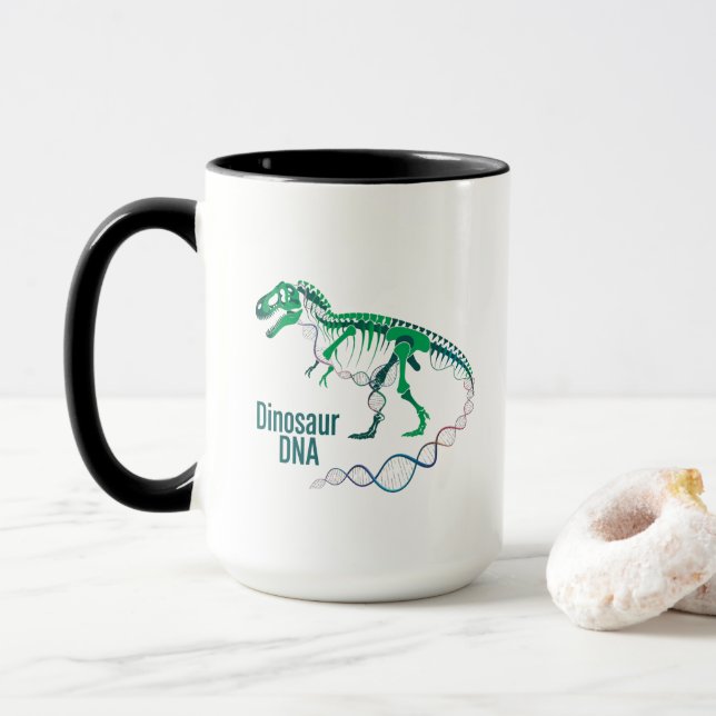 Dinosaur DNA Skeleton - Förhistorisk genetisk kod Mugg (Med munk)
