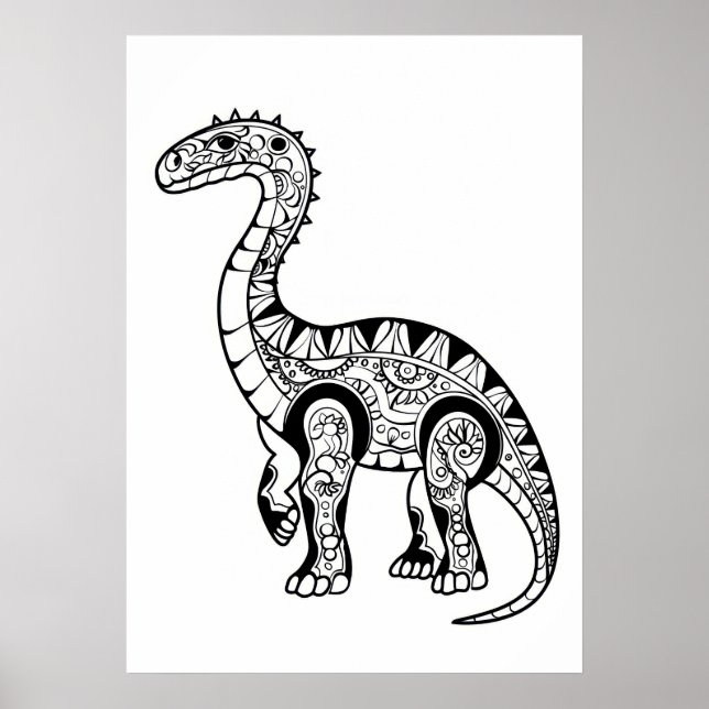 Dinosaur doodle sketch art. poster (Framsidan)