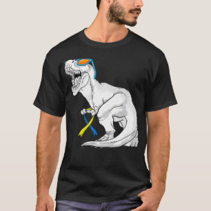 Dinosaur Down Syndrome Awareness Kids Boys Girls T Shirt