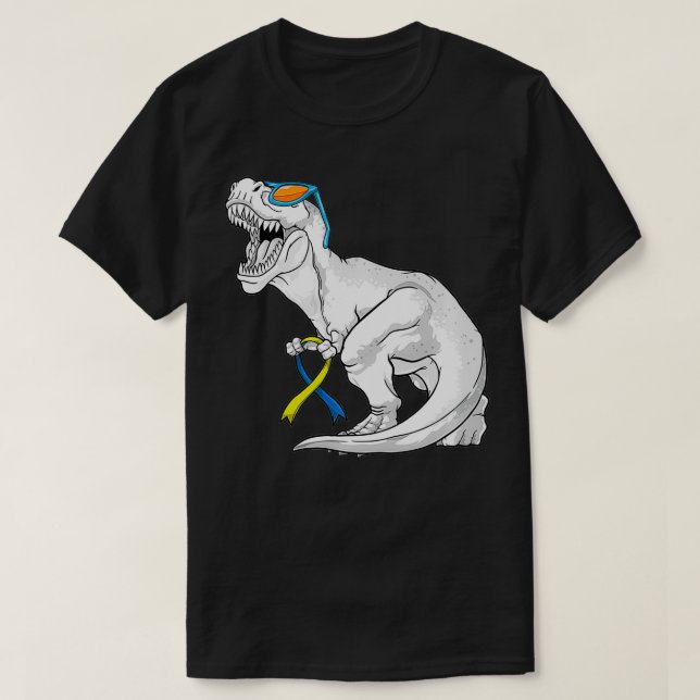 Dinosaur Down Syndrome Awareness Kids Boys Girls T T Shirt (Design framsida)