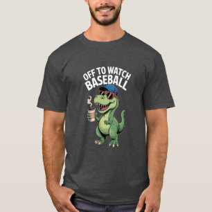 Dinosaur Dricker Kaffe På väg för att Titta på Bas T Shirt