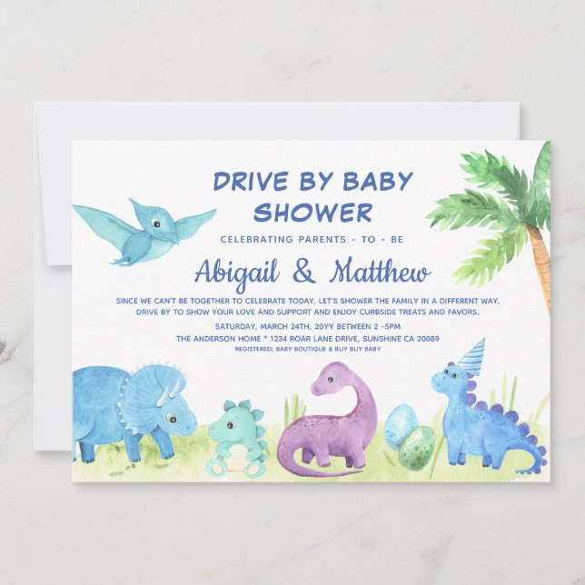 Dinosaur Drive by Baby Shower Cute Cute Meddelande (Framsida)
