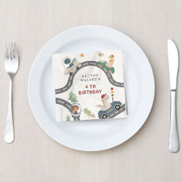 Dinosaur Driver Party Animals Barns födelsedag Pappersservett