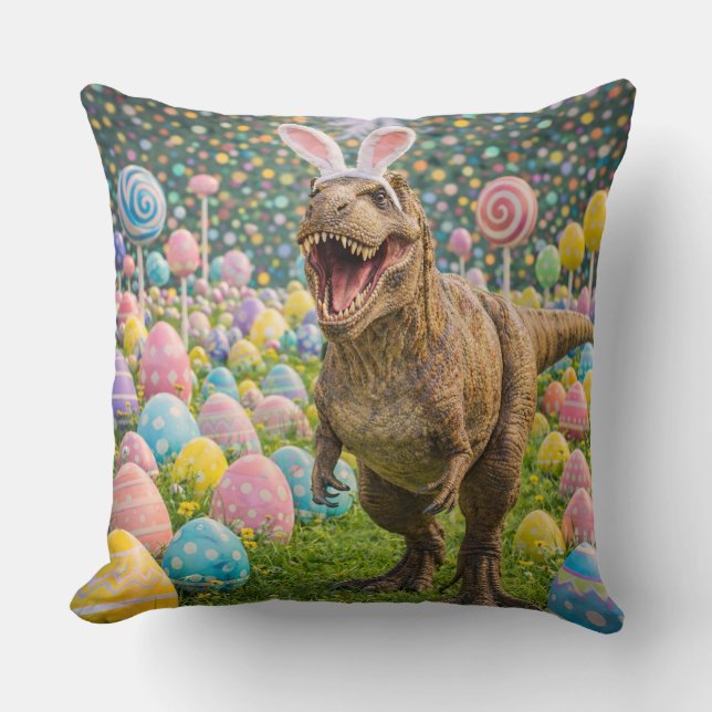 Dinosaur Easter Bunny Kudde (Framsida)