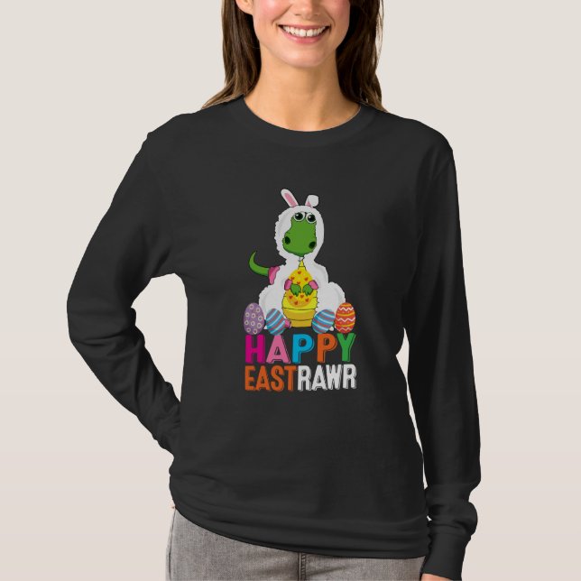 Dinosaur Easter Day Eggs cellent Happy East Rawr r T Shirt (Framsida)