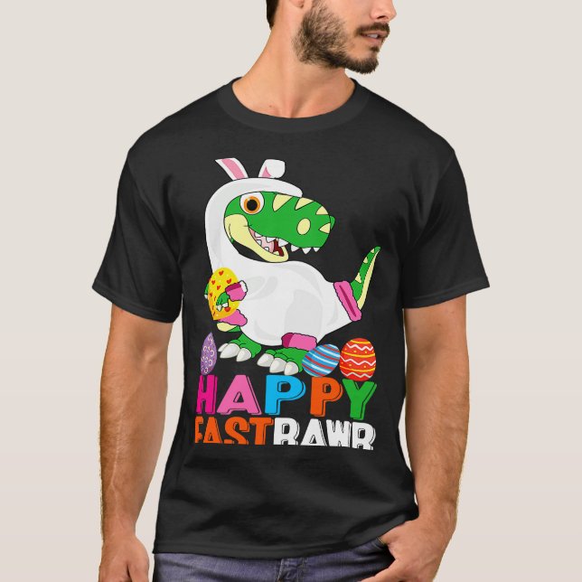 Dinosaur Easter Day Eggs cellent Happy East Rawr r T Shirt (Framsida)