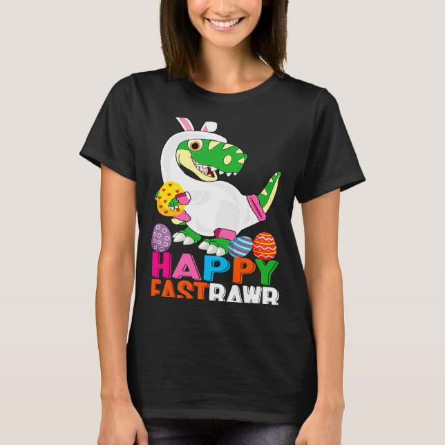 Dinosaur Easter Day Eggs cellent Happy East Rawr r T Shirt (Framsida)