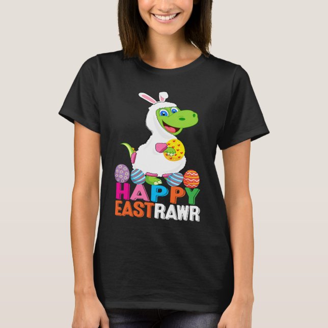 Dinosaur Easter Day Eggs cellent Happy East Rawr r T Shirt (Framsida)