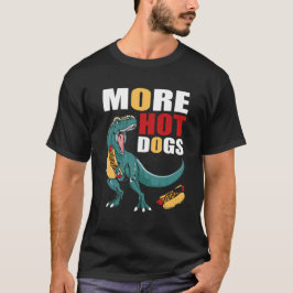 Dinosaur Eating a Hotdog T Shirt