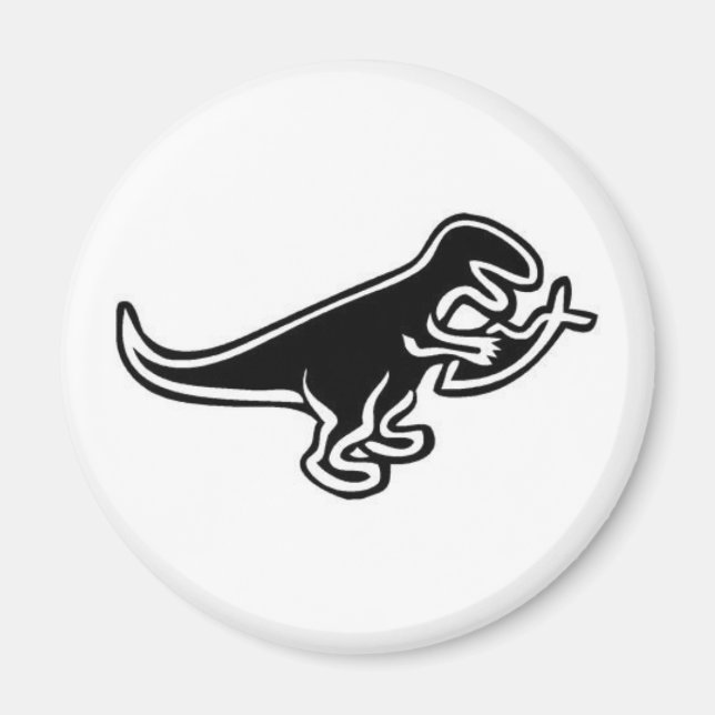 Dinosaur Eating Jesus Fish Magnet (Framsidan)