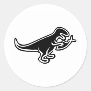 Dinosaur Eating Jesus Fish Runt Klistermärke