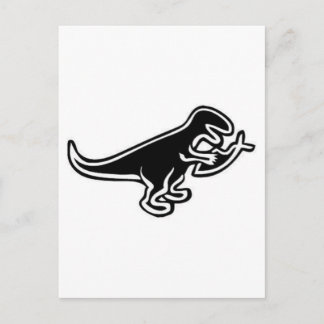 Dinosaur Eating Jesus Fish Vykort