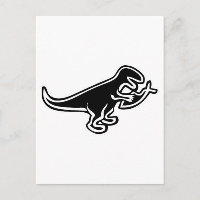Dinosaur Eating Jesus Fish Vykort (Framsida)