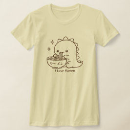 Dinosaur Eating Ramen Noodles Personlig Kawaii T Shirt