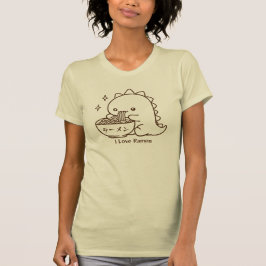 Dinosaur Eating Ramen Noodles Personlig Kawaii T Shirt