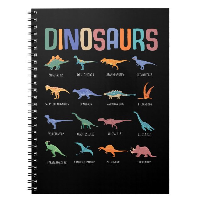 Dinosaur Education Triceratops Stegosaurus Trex Anteckningsbok (Framsidan)