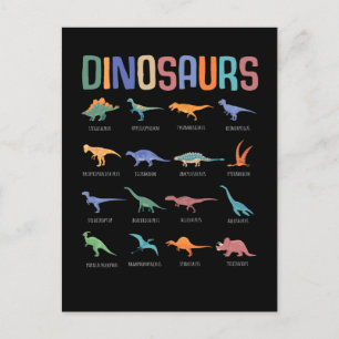 Dinosaur Education Triceratops Stegosaurus Trex Vykort