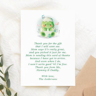 Dinosaur Egg Baby Shower - tack för ditt kort