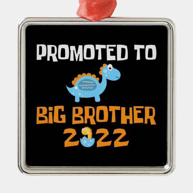 Dinosaur Egg Hatching befordrad till storebror Julgransprydnad Metall (Framsidan)