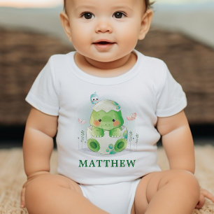 Dinosaur Egg Watercolor Baby Bodykostym T Shirt