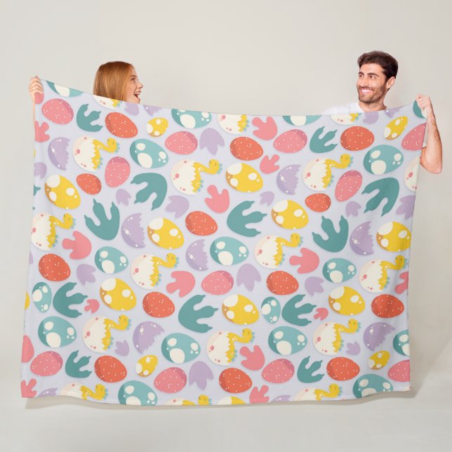 Dinosaur Eggs och Footprint Fleecefilt (På plats)