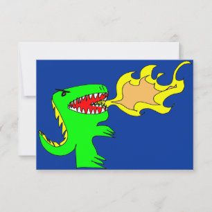 Dinosaur eller Dragon Art by little t + Joseph Ada Inbjudningar