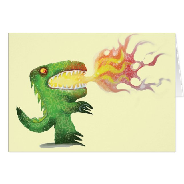 Dinosaur eller drake av lite t och Abdul Rasheed Hälsningskort (Framsidan Horizontal)