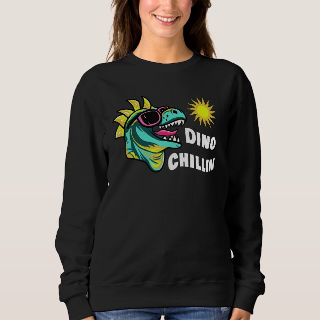 Dinosaur Enjoying The Sunshine In Sunglasses Fun R T Shirt (Framsida)