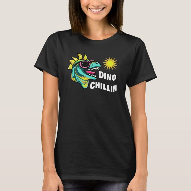 Dinosaur Enjoying The Sunshine In Sunglasses Fun R T Shirt (Framsida)