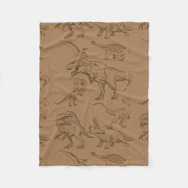 DINOSAUR ERA-TECKNAD FLEECEFILT (Framsidan)