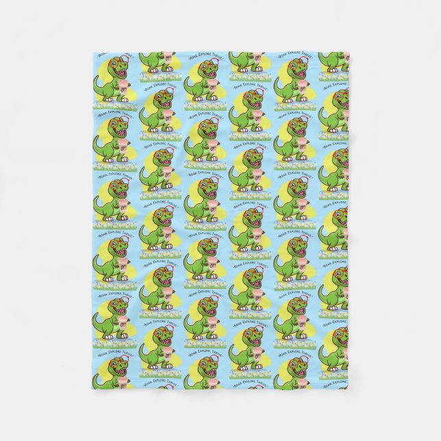 DINOSAUR ERA-TECKNAD FLEECEFILT (Framsidan)