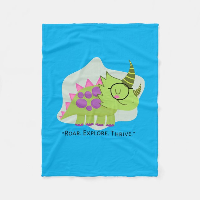 DINOSAUR ERA-TECKNAD FLEECEFILT (Framsidan)