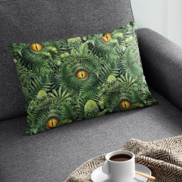 Dinosaur Eyes Green Plants Ancient Creature Art Prydnadskudde