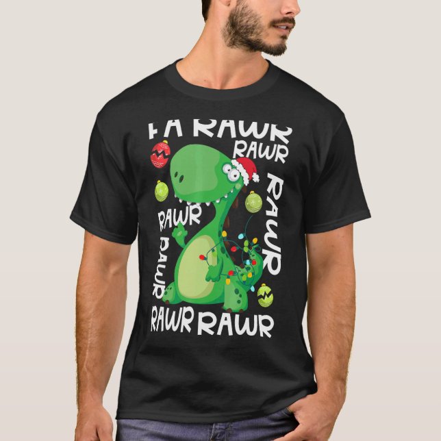 Dinosaur Fa Ra Ra Ra Rawr Rex jul Julafton Paja T Shirt (Framsida)