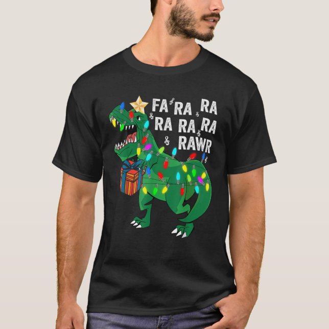 Dinosaur Fa Ra Ra Rawr Rinosaur T Rex Christm T Shirt (Framsida)
