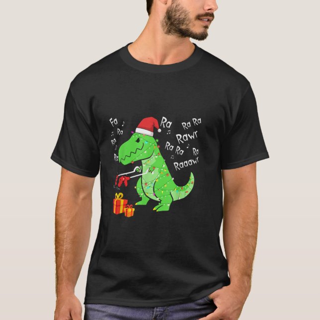 Dinosaur Fa Ra Ra Rawr T Rex Funny jul Xm T Shirt (Framsida)
