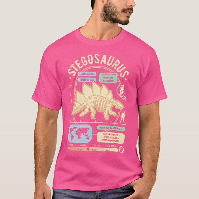 Dinosaur Facts - Stegosaurus Science Anatomy Gift T Shirt (Framsida)
