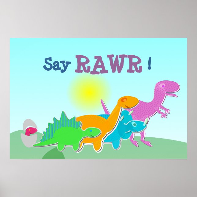 Dinosaur-familjen säger Rawr! Poster (Framsidan)