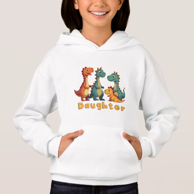 Dinosaur Family Hoodie (dotter) T Shirt (Framsida)