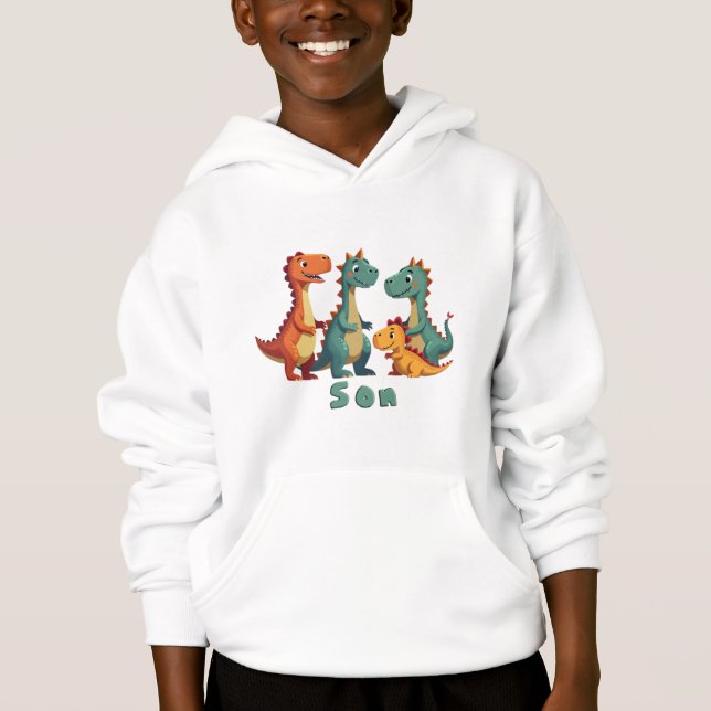 Dinosaur Family Hoodie (son) T Shirt (Framsida)