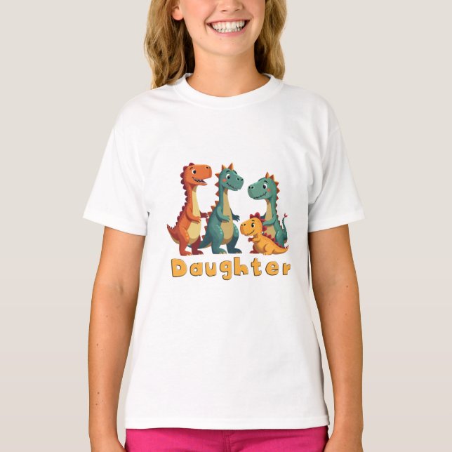 Dinosaur Family T-Shirt (dotter) (Framsida)